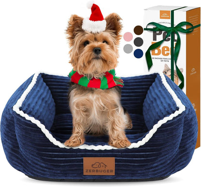 Cat Dog Bed for Pets, Rectangle Pet Bed Gift for Puppy and Kitten, Machine Washable Calming Fluffy Pet Couch Sofa for Indoor Outdoor, Portable Soft Cat Bed with Non-Slip Bottom (Small, Pink)21