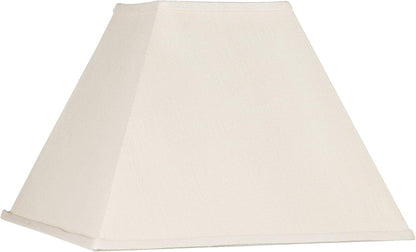 Large Beige Linen Set of 2 Square Lamp Shades 7X17X13 (Spider) | 7" Top X 17" Bottom X 12" High X 13" Slant Replacement for Table + Floor Lamps Tapered Shade Pre-Assembled Harp + Finial3