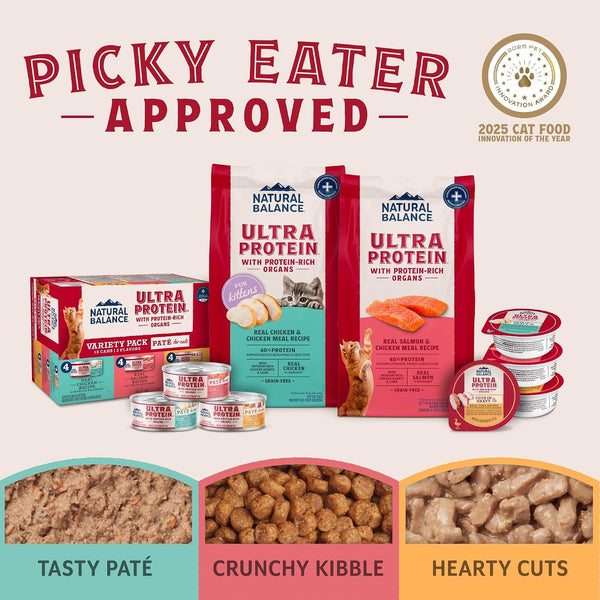 Natural Balance Ultra Protein Dry Cat Food, Real Salmon & Chicken Meal Recipe with Chicken Liver & Chicken Hearts - 10 Lbs.4