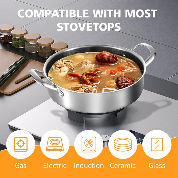 Stainless Steel 7QT Saute Pan 14 Inch Deep Frying Pan with Lid Nonstick,Hybird Induction Cooking Pan,Pfoa Free Cookware,Large Skillets4