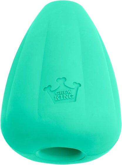 Chew King by Mammoth Premium Treat Dispensing Dog Toy, Durable Natural Rubber Chew Toy, Safety Air Vent, Interactive Enrichment Toy for Aggressive Chewers, Large Pack of 2- Teal16
