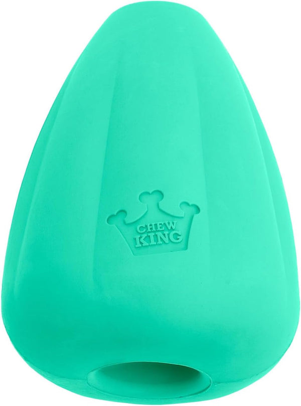 Chew King by Mammoth Premium Treat Dispensing Dog Toy, Durable Natural Rubber Chew Toy, Safety Air Vent, Interactive Enrichment Toy for Aggressive Chewers, Large Pack of 2- Teal16