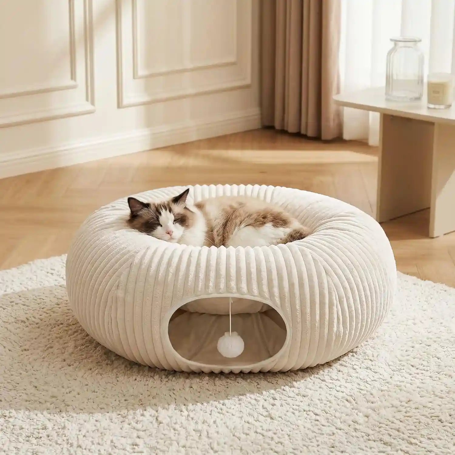 cat-tunnel-bed-with-40-pcs-interactive-cat-toys-cat-tube-with-kitten-toys-for-indoor-kittens-collapsible-play-tunnel-white