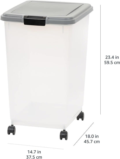 Amazon Basics Airtight Pet Food Storage Container with Scoop, BPA Free, Removable Wheels, 69 QT, Gray12