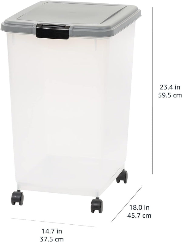 Amazon Basics Airtight Pet Food Storage Container with Scoop, BPA Free, Removable Wheels, 69 QT, Gray12