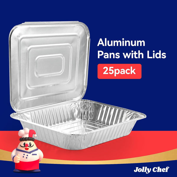 9X13 Aluminum Pans with Lids (25 Pack)- Disposable Foil Food Containers with Lids for Cooking, Heating, Storing, Prepping Food- Thanksgiving, Christmas, Parties3