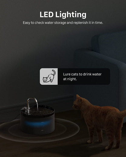 Cat Water Fountain: Dog Bowl Fountains - Automatic Pet Dispenser - Dogs Drinking Waterer Bowls Indoor - Auto Watering Dish Supplies - Easy Cleaning Animal Machine - Quiet 67Oz/2L Kitty Drink Fountain8