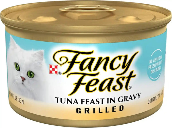 Purina Fancy Feast Grilled Wet Cat Food Tuna Feast in Wet Cat Food Gravy - (Pack of 24) 3 Oz. Cans1