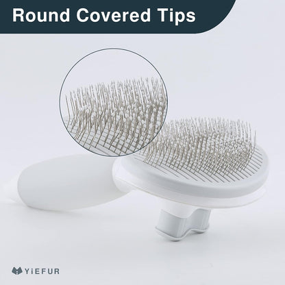 Cat Brush for Shedding, Self Cleaning Brush for Long & Short Hair Cats | Removes Loose Hair,Gentle Massage,For Indoor Cats,Reduces Shedding,Soft Rounded Tips,Ergonomic Silicone Handle,Easy Grooming3