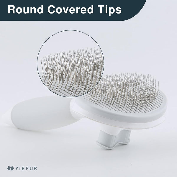 Cat Brush for Shedding, Self Cleaning Brush for Long & Short Hair Cats | Removes Loose Hair,Gentle Massage,For Indoor Cats,Reduces Shedding,Soft Rounded Tips,Ergonomic Silicone Handle,Easy Grooming3