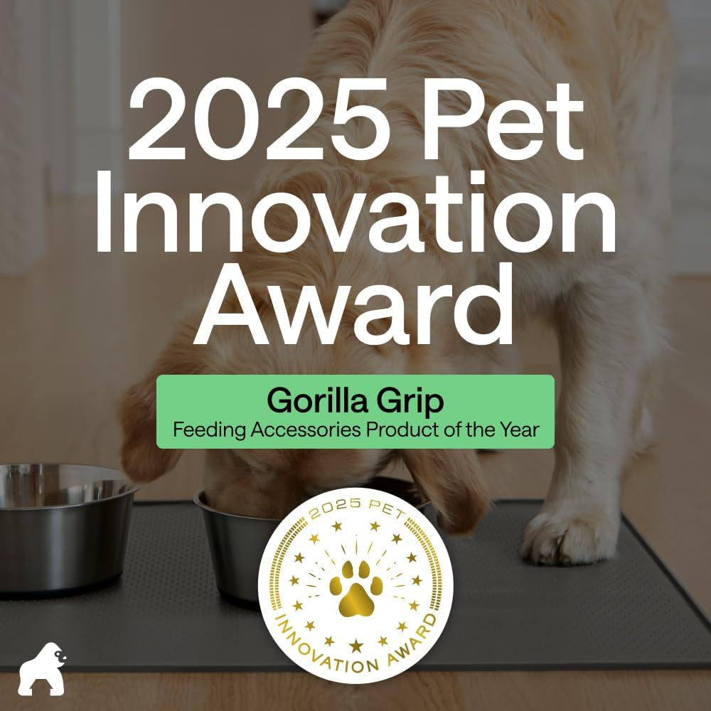 gorilla-grip-100-waterproof-raised-edge-bpa-free-silicone-pet-feeding-mat-dog-cat-food-mats-contain-spills-protects-floors-placemats-for-cats-and-dogs-water-bowl-18-5x11-5-gray