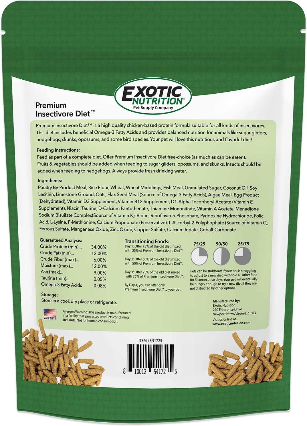 premium-insectivore-diet-1-25lb-healthy-nutritious-chicken-based-high-protein-pellet-diet-for-sugar-gliders-hedgehogs-opossums-skunks-other-insectivores