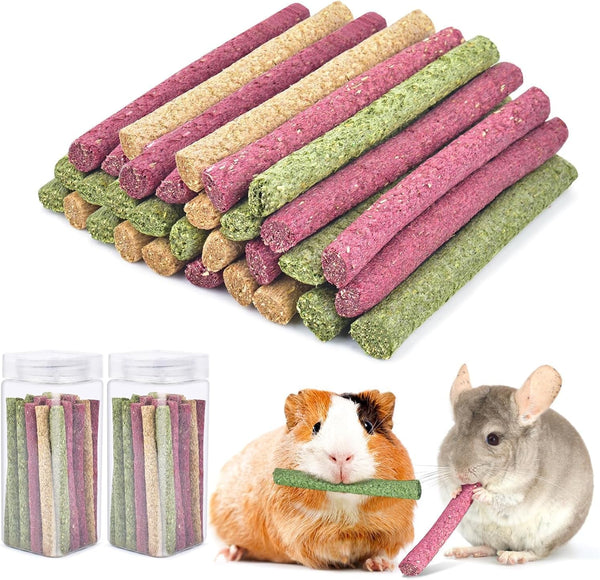ERKOON Timothy Hay Sticks,Rabbit Chew Toys for Teeth Natural Molar Sticks Rabbits Treats for Bunnies, Chinchilla Guinea Pigs, Gerbil, Hamster (25 Pcs)10
