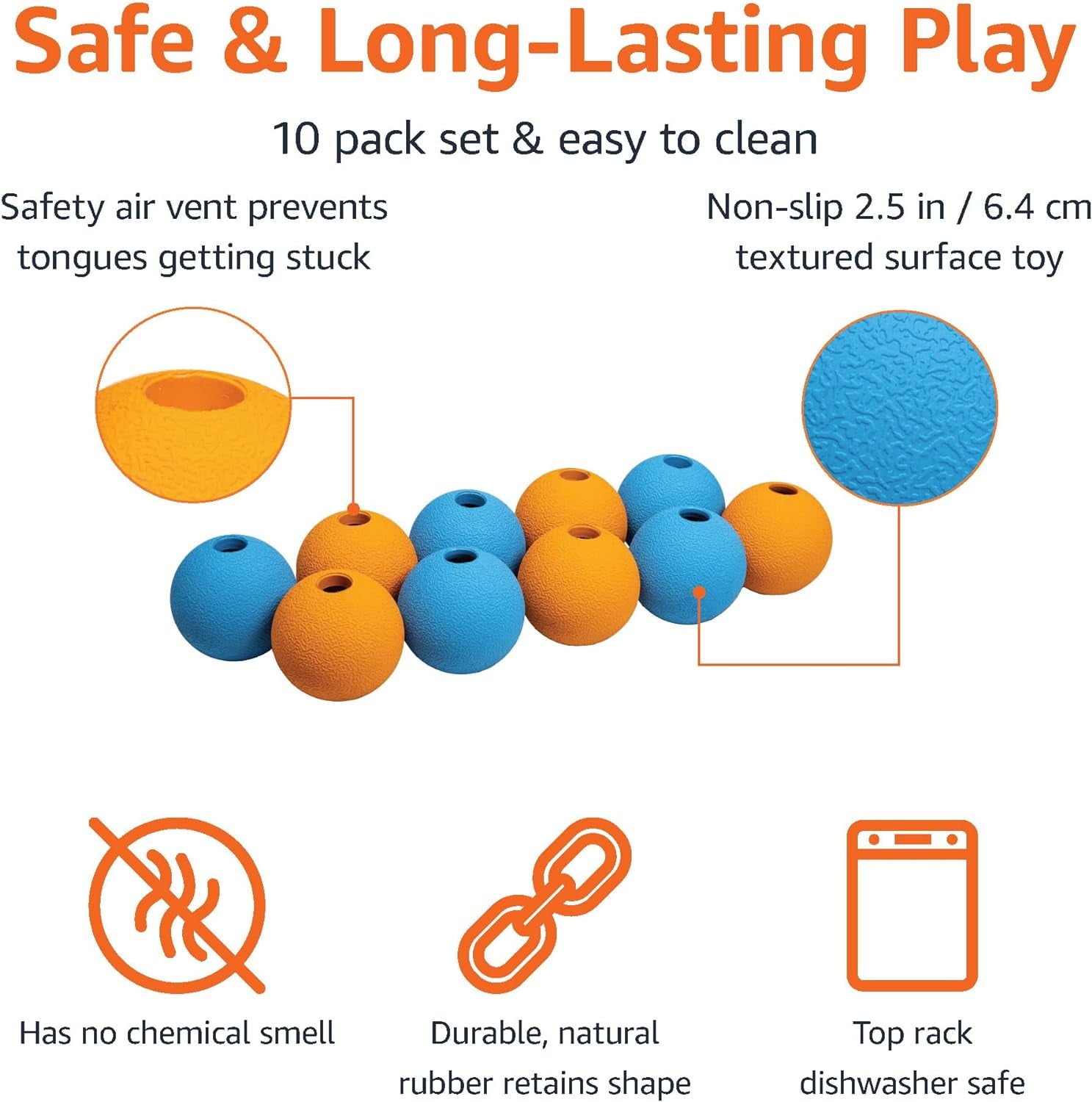 amazon-basics-interactive-bouncy-durable-rubber-dog-toy-balls-2-5-inch-multi-color-blue-orange-pack-of-10