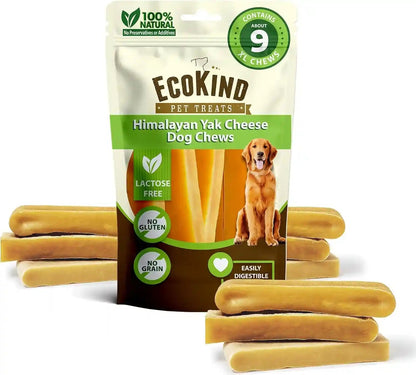 Ecokind Yak Cheese Himalayan Dog Chews, Yak Chews for Large Dogs, 4-5 Bones | 1 Lb, Long Lasting for Aggressive Chewers, Only 3 Ingredient Natural High Protein Dental Dog Treats, No Additives or Lactose23