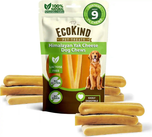 Ecokind Yak Cheese Himalayan Dog Chews, Yak Chews for Large Dogs, 4-5 Bones | 1 Lb, Long Lasting for Aggressive Chewers, Only 3 Ingredient Natural High Protein Dental Dog Treats, No Additives or Lactose23