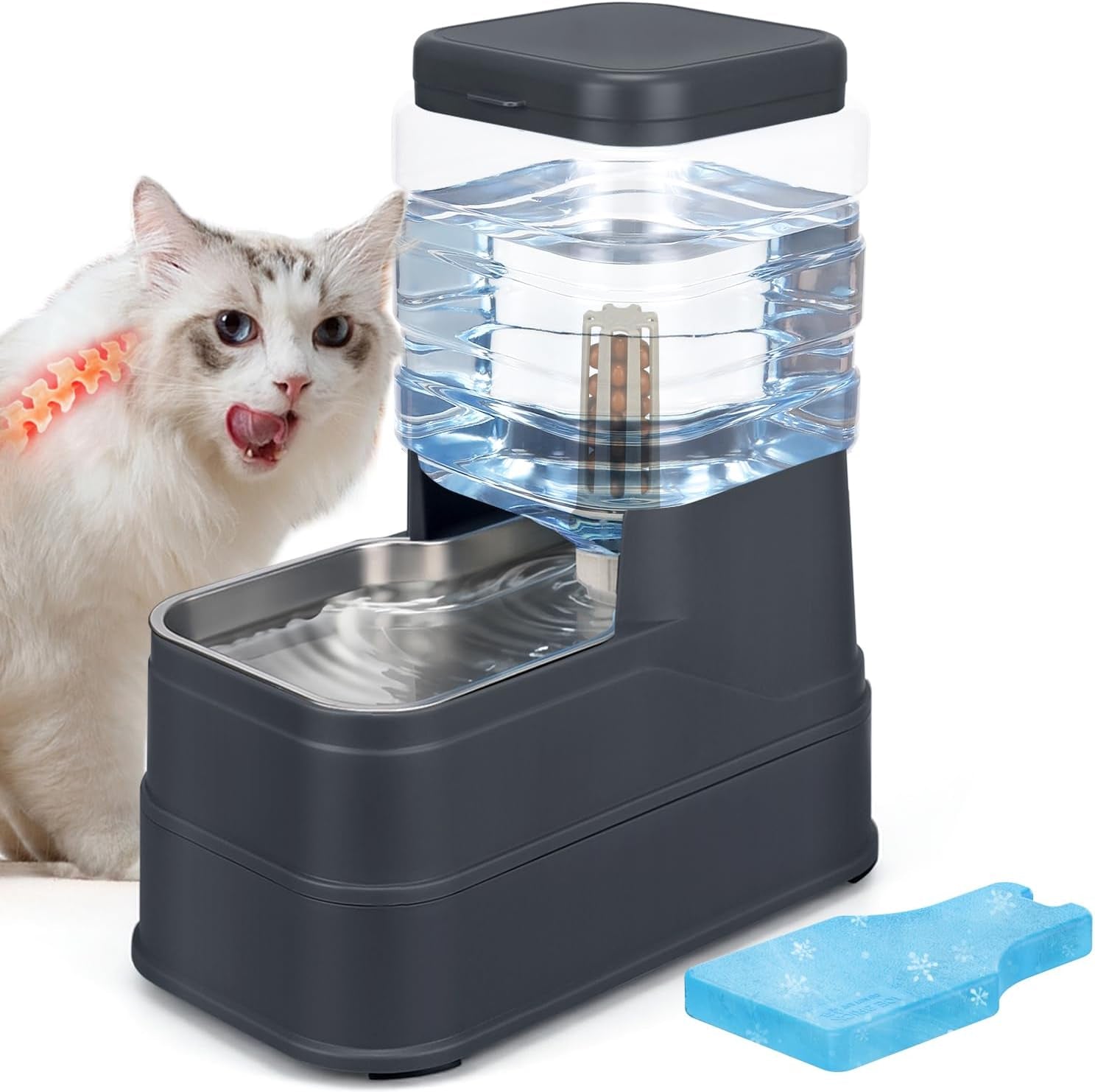 2-2-gallon-pet-automatic-dog-water-dispenser-cat-gravity-waterer-feeder-with-stainless-steel-bowl-8l-large-capacity-puppy-feeding-raised-bowls-with-filter-ice-pack