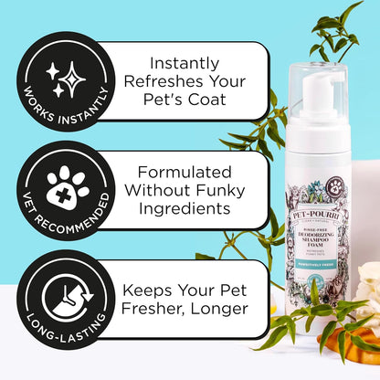 Poo-Pourri Rinse-Free Deodorizing Dry Shampoo for Dogs & Cats – Moisturizing Skin & Coat Soothing Formula - Plant Based Ingredients – Pineapple, Jasmine & Pear – No Rinse Foam Shampoo for Pet Odor3