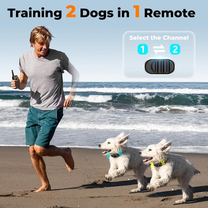 AI Dog Shock Collar 2 Dogs (10-120Lbs) - 3300FT Dog Training Collar with Remote, IPX7 Waterproof Collar with Beep, Vibration, Safe Shock for Large Medium Small Dogs, Keypad Lock and Flashing Light5