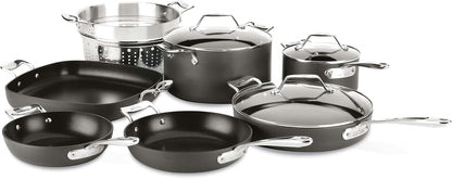All-Clad Essentials Hard Anodized Nonstick Cookware Set 10 Piece Oven Safe 350F Pots and Pans Black1