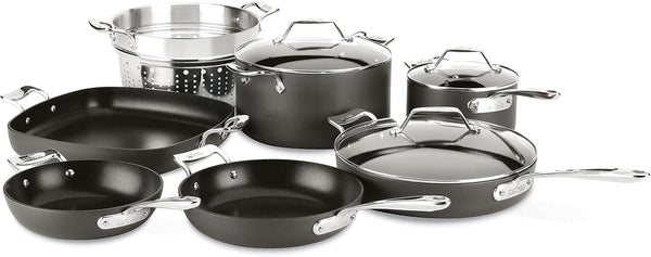 All-Clad Essentials Hard Anodized Nonstick Cookware Set 10 Piece Oven Safe 350F Pots and Pans Black1