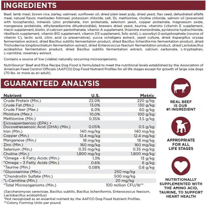 Nutrisource Adult Dry Dog Food, Beef & Rice, 26 Lb | Probiotic & Prebiotic Digestive Support, Healthy Skin & Coat, No Corn Wheat or Soy6