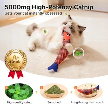 Potaroma Cat Toys Saury Fish, 3 Pack, Catnip Crinkle Sound, Soft and Durable, Interactive Kitten Kicker for Indoor Kitty Exercise 9.4 Inches for All Breeds | Crinkle Sound, Soft and Durable, Interactive Kitten Kicker for Indoor Kitty Exercise 9.4 Inches for All Breeds2
