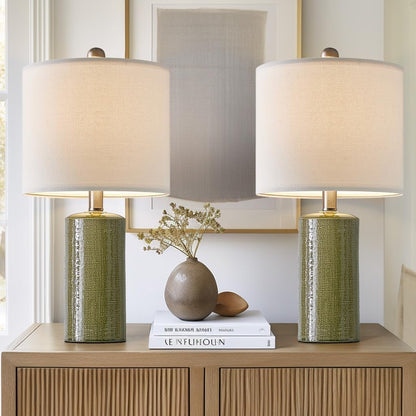 20.25" Small Table Lamps Set of 2 Modern Ceramic Lamps for Living Room Farmhouse Bedside Lamps Boho Lamps for Night Stands Green Bedroom Lamps Side Table Lamps End Table Lamps | Farmhouse Bedside Lamp Boho Lamps for Night Stands Sage Green Bedroom Lamp Side Table Lamps End Table Lamp Mid Century Modern1