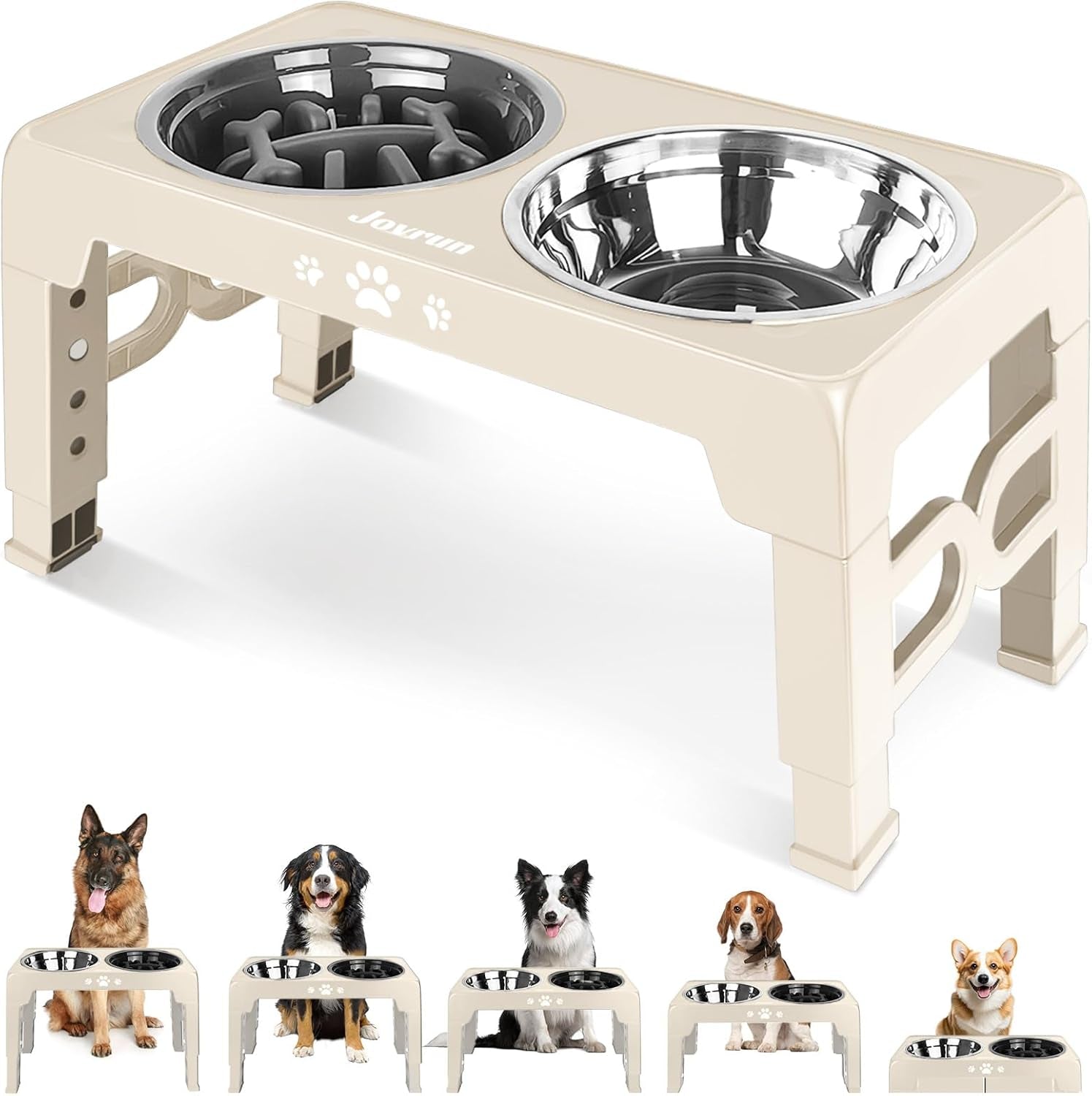jovrun-elevated-dog-bowls-for-medium-large-size-dogs-non-slip-dog-feeder-with-1-stainless-steel-dishes-1-slow-feeder-bowl-5-heights-adjustable-raised-bowls-to-3-15-8-66-9-84-11-02-12-2