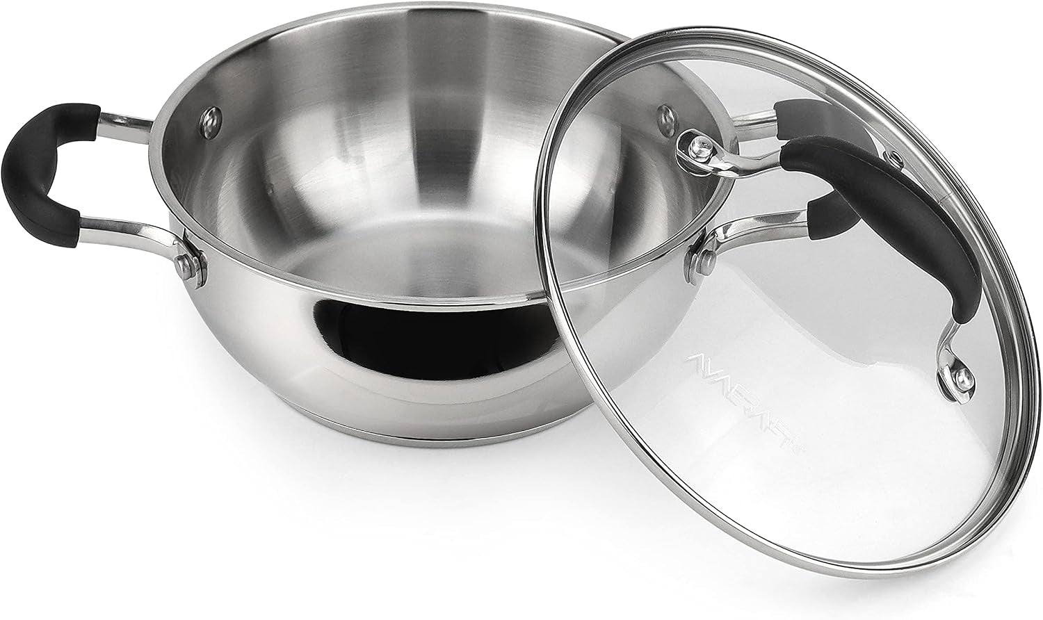 18-10-stainless-steel-everyday-pan-stir-fry-pan-with-five-ply-base-chef-s-pan-with-glass-lid-multipurpose-stewpot-skillet-saute-pan-casserole-in-pots-and-pans-8-inch