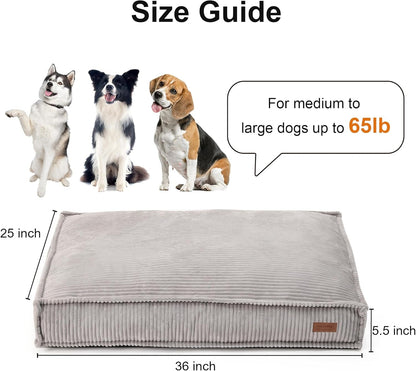 FUKUMARU 5.5-Inch Thick Dog Bed Mat, Washable Cat Bed with Waterproof Lining, Orthopedic Dog Beds for Senior Dogs, Cozy Flat Dog Kennel Bed for Crate, Non-Slip Pet Pillow Bed, Grey7