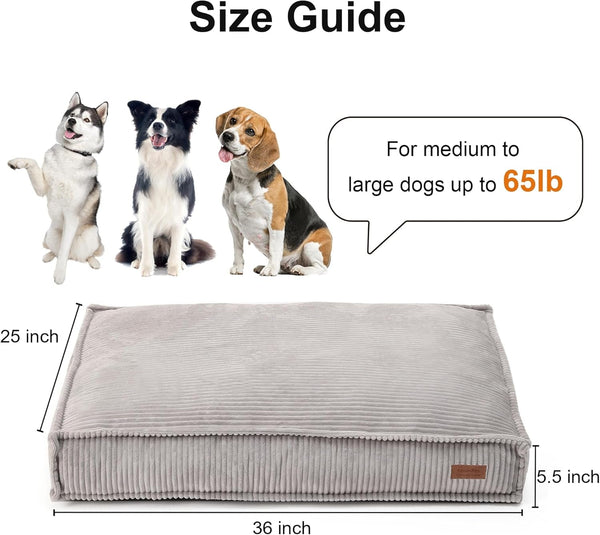 FUKUMARU 5.5-Inch Thick Dog Bed Mat, Washable Cat Bed with Waterproof Lining, Orthopedic Dog Beds for Senior Dogs, Cozy Flat Dog Kennel Bed for Crate, Non-Slip Pet Pillow Bed, Grey7