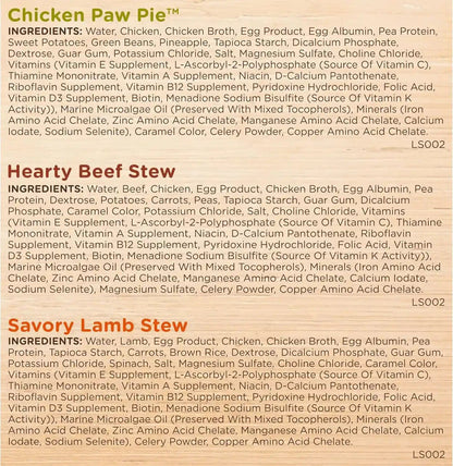 Nutrish Savory Favorites Wet Dog Food Variety Pack, 8 Oz Tubs (Rachael Ray) | Pack of 6, Includes 3 Delicious Flavors of Chicken Paw Pie, Hearty Beef Stew & Savory Lamb Stew, No Artificial Flavors8