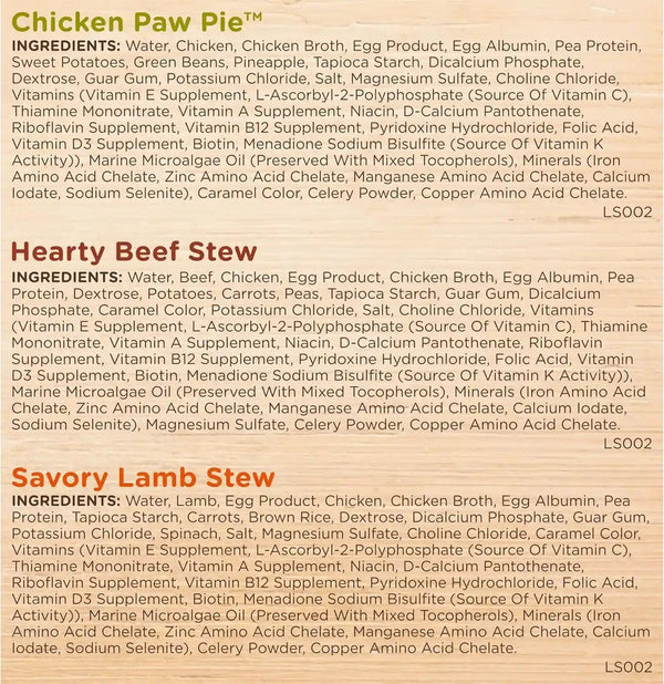 Nutrish Savory Favorites Wet Dog Food Variety Pack, 8 Oz Tubs (Rachael Ray) | Pack of 6, Includes 3 Delicious Flavors of Chicken Paw Pie, Hearty Beef Stew & Savory Lamb Stew, No Artificial Flavors8