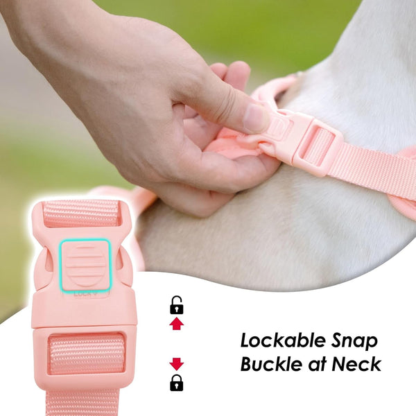 No Pull Dog Harness, Puppy Vest with Front Clip for Small Medium Large Sized Dog(Light Pink,L)2