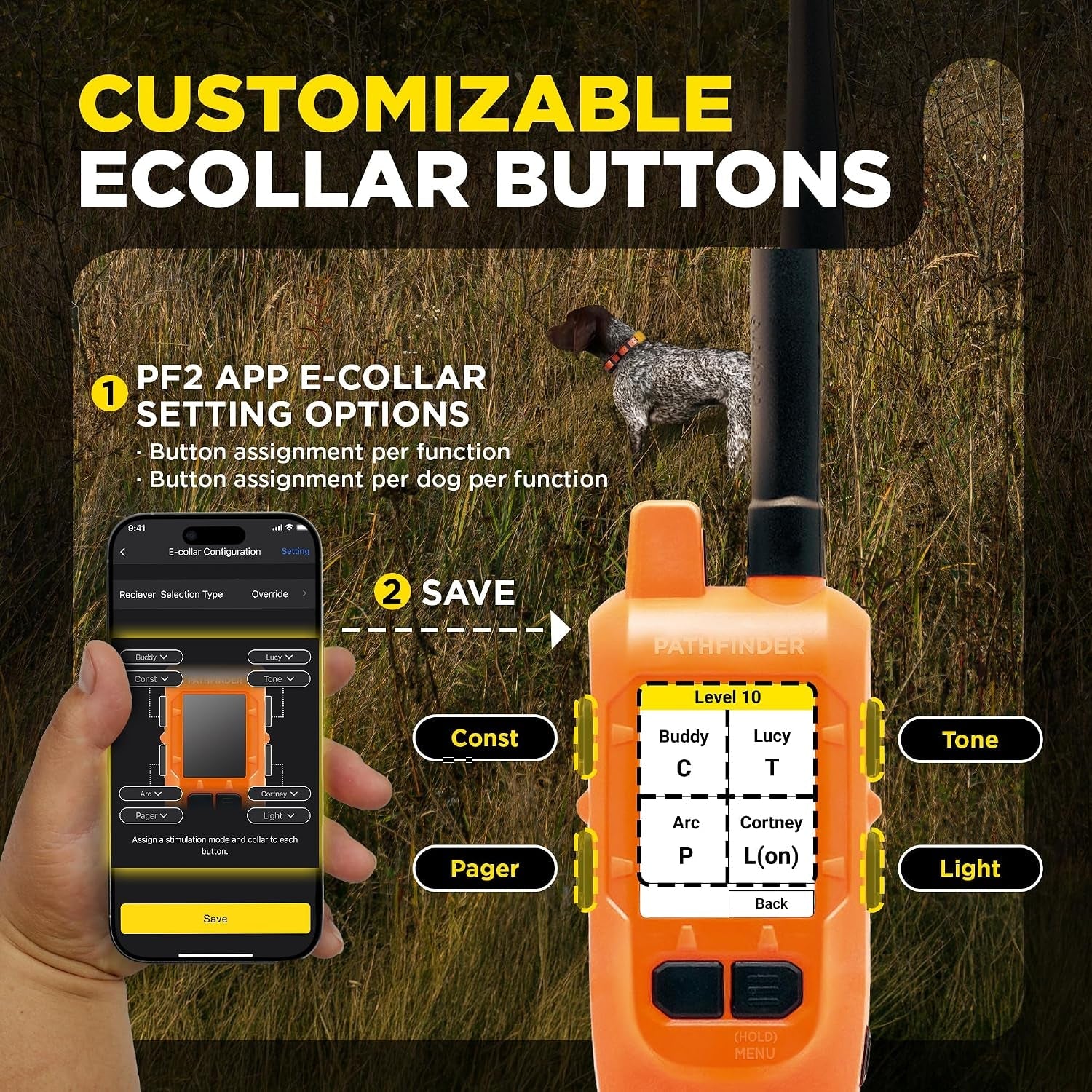 dogtra-pathfinder2-mini-compass-live-gps-dog-tracking-training-system-4-mile-range-e-collar-handheld-with-no-subscription-offline-maps-gps-fence-expandable-up-to-21-dogs-for-dogs-15-lbs