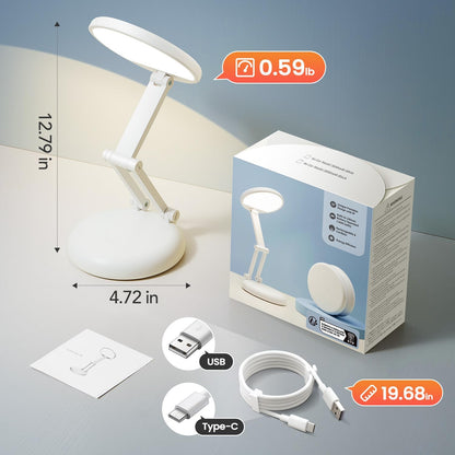 Rechargeable Table Lamp, 3600Mah Battery Operated Lamp Dorm Lamp | Cordless Lamp,10 Brightness,Portable,Small Size,Foldable,6-288H Endurance,Touch Control, Reading,Travel,Office,Nail,Emergency9