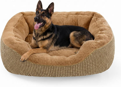INVENHO Medium Dog Beds for Medium Dogs Washable, Rectangle Dog Bed Medium Size Dog, Orthopedic Dog Bed, Warming Soft Calming Sleeping Puppy Bed Durable Pet Bed with Anti-Slip Bottom M(30"X24"X9")41