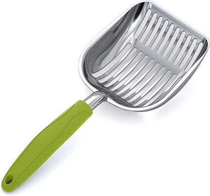 Wepet Cat Litter Scoop, Aluminum Alloy Sifter, Kitty Metal Scooper, Deep Shovel, Long Handle, Poop Sifting, Kitten Pooper Lifter, Durable, Heavy Duty, for Litter Box24