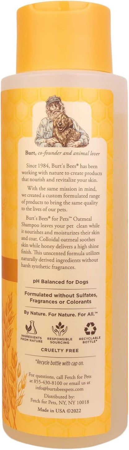 Burts Bees for Pets Oatmeal Dog Shampoo with Honey, Unscented, 16 Fl Oz | Soothing Colloidal Oat Flour Formula for Itchy, Sensitive Dog Skin; Ph-Balanced and Sulfate-Free for Regular Use10