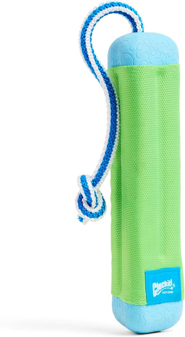 Chuckit! Amphibious Bumper Fetch Stick Toy for Dogs - Floats in Water - Interactive Dog Toys to Keep Them Busy - Tough Rubber, Nylon, and Foam - Non-Slip Rope Handle - Size Medium - Assorted Colors1