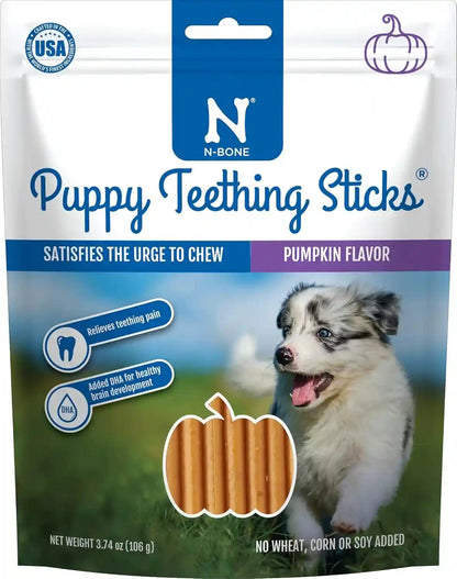 N-Bone Puppy Teething Sticks, Chicken Flavor, Natural Puppy Chew Sticks & Teething Treats, SQF Certified, Made with Rice Flour for Easy Digestion, Calcium Enriched (3.7Oz)11
