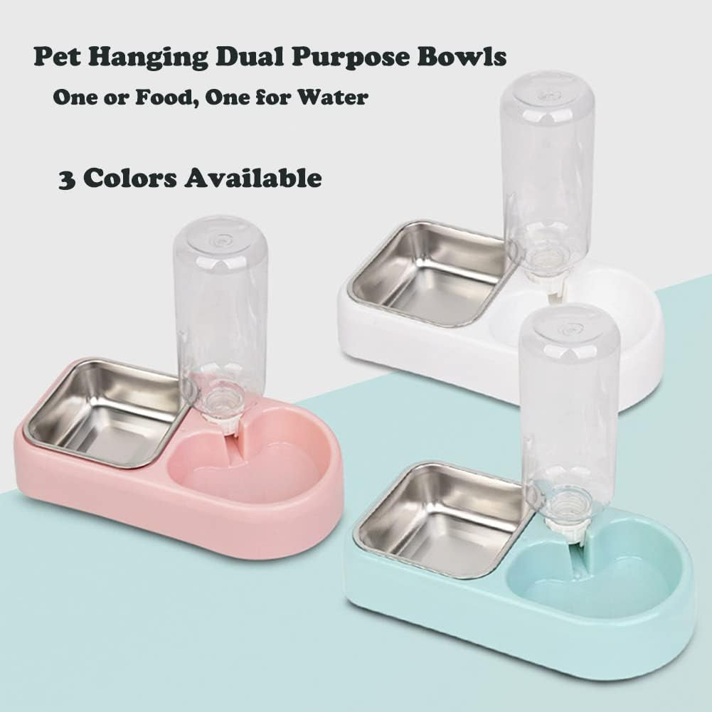 love-dream-crate-dog-bowl-no-spill-kennel-hanging-pet-food-water-bowl-set-automatic-water-dispenser-and-removable-stainless-steel-bowls-raised-double-bowls-for-indoor-cats-rabbit-small-medium-dogs
