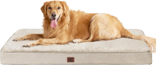 EHEYCIGA Medium Memory Foam Dog Crate Bed Washable, 30X20Inch, Grey | High Density Egg Crate Foam, Waterproof Liner, Removable Easy Clean Cover, Non-Slip Bottom, Fits Crate, Floor and Sofa26