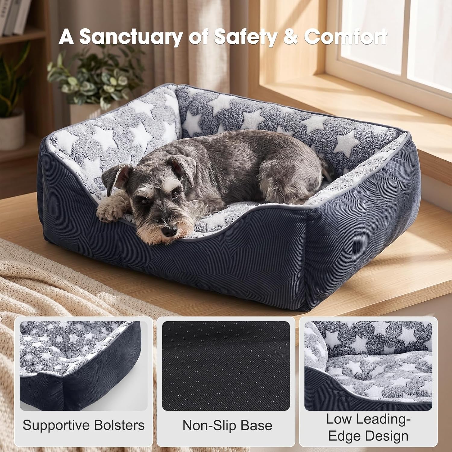 gasur-small-dog-beds-small-size-dogs-rectangle-washable-dog-bed-orthopedic-dogs-sofa-bed-pet-cuddler-anti-slip-bottom-soft-calming-sleeping-warming-puppy-bed-s-20x-19x-6-black