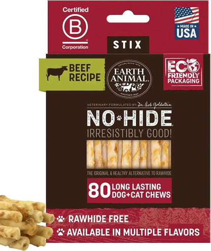 Earth Animal No Hide Stix - Rawhide Free Dog Chews Sticks 20 Count Chicken | Small Sticks Chicken Flavored Natural Rawhide Free Long Lasting Dog Chews - Treats for Small Dogs and Cats24