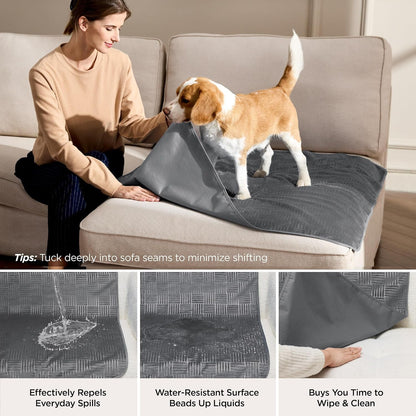 Bedsure Waterproof Couch Cover for Dogs Washable - Waterproof Blanket for Large Dogs Couch Sofa Bed Cozy, Lightweight Furniture Protector for Pet Cat Quick Drying, Ash Grey, 52X82In2