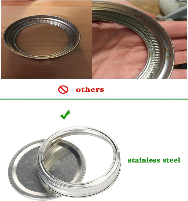 Wide Mouth Canning Lids and Rings for Ball or Kerr,Mason Jar Large Lids and Bands Set of 122