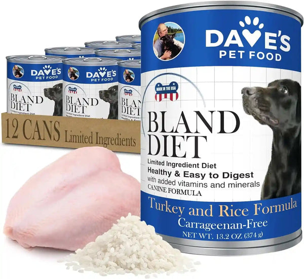 Dave'S Pet Food Bland Diet Dog Food (Chicken & Rice), Sensitive Stomach, Easy to Digest Pate, Gluten-Free, Digestive Care, Low Fat (6%) Limited Ingredients, Complete & Balanced, 13.2 Oz (Case of 12)18