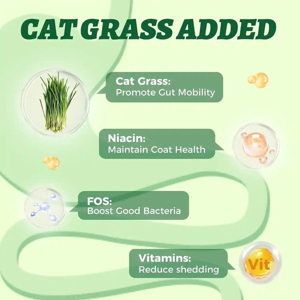 Wellix Lickable Cat Treats Grain-Free Chicken & Cat Grass Flavor (24 Count) | Low-Calorie Squeezable up Cat Treats with Cat Grass & FOS for Gentle Hairball Control, Digestive & Gut Health Support2